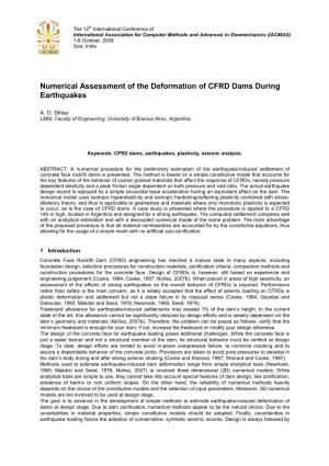 Numerical Assessment of the Deformation of CFRD During