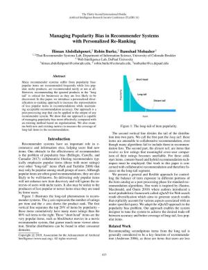 Managing Popularity Bias in Recommender Systems with Personalized Re-Ranking