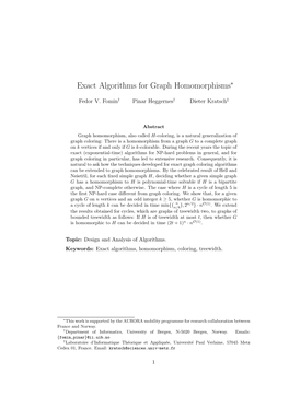 Exact Algorithms for Graph Homomorphisms∗