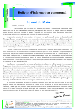 Le Mot Du Maire: Bulletin D'information Communal