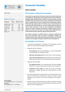 Consumer Durables22apr21