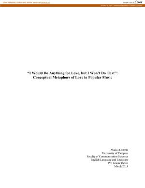 “I Would Do Anything for Love, but I Won't Do That”: Conceptual