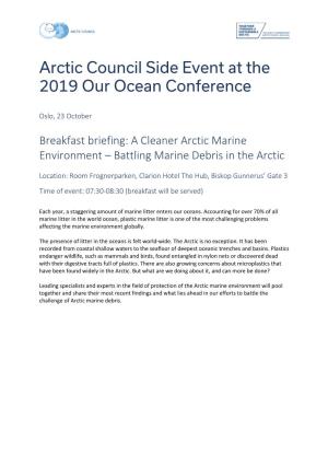 Arctic Council Side Event at the 2019 Our Ocean Conference