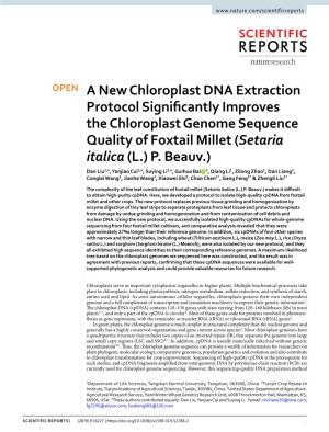 A New Chloroplast DNA Extraction Protocol Significantly