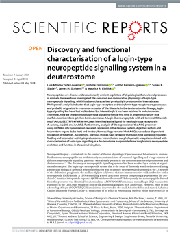 Discovery and Functional Characterisation of a Luqin-Type