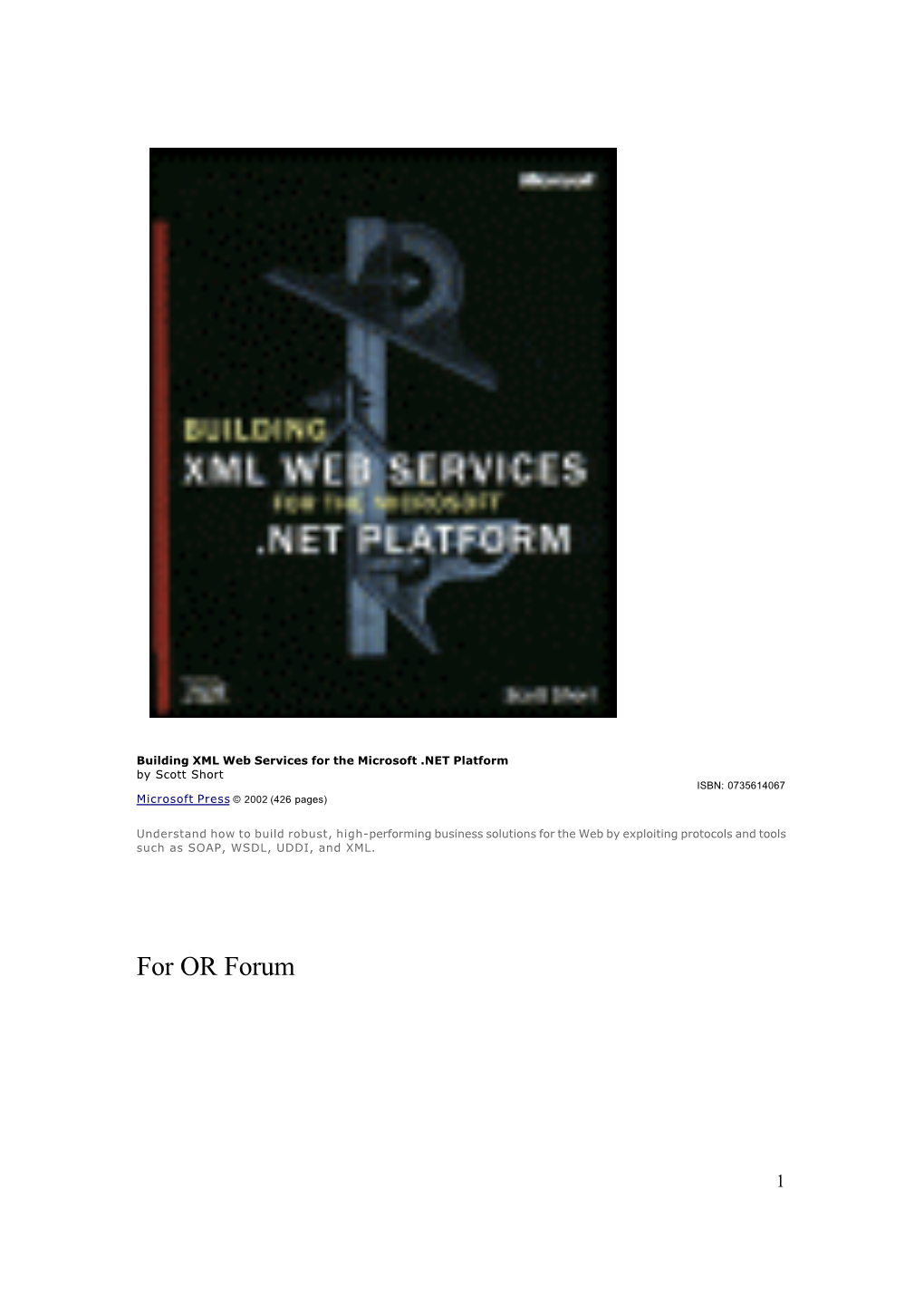 Building XML Web Services for the Microsoft .NET Platform.Pdf