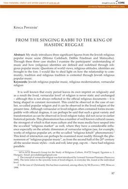 From the Singing Rabbi to the King of Hasidic Reggae