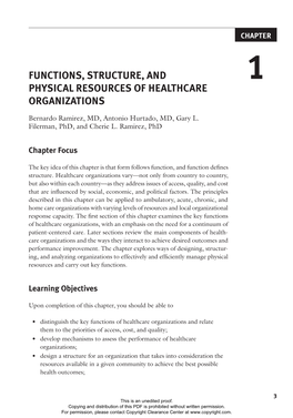 Functions, Structure, and Physical Resources of Healthcare Organizations 5