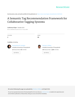 A Semantic Tag Recommendation Framework for Collaborative Tagging Systems