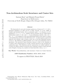 Non-Archimedean Scale Invariance and Cantor Sets