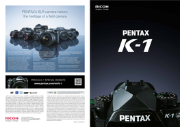 PENTAX's SLR Camera History: the Heritage of a Field Camera