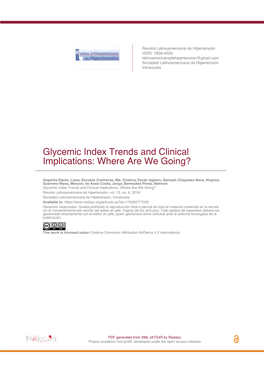 Glycemic Index Trends and Clinical Implications: Where Are We Going?