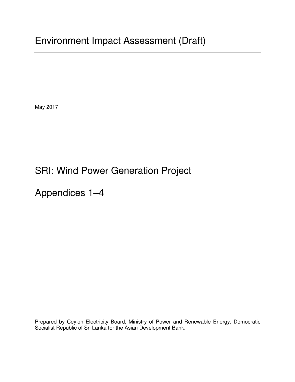 Wind Power Generation Project Appendices