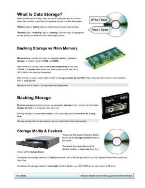 What Is Data Storage? Backing Storage