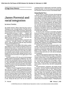 James Forrestal and Racial Integration