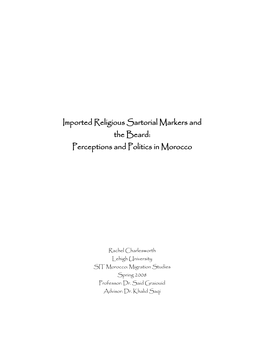 Imported Religious Sartorial Markers and the Beard: Perceptions and Politics in Morocco
