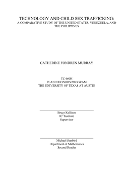 Technology and Child Sex Trafficking: a Comparative Study of the United States, Venezuela, and the Philippines