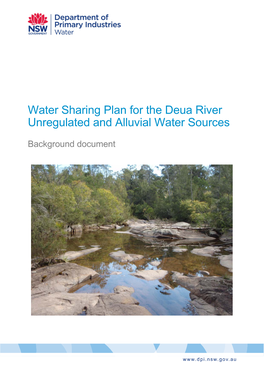 Water Sharing Plan for the Deua River Unregulated and Alluvial Water Sources