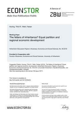 Equal Partition and Regional Economic Development