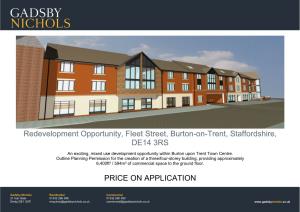 Redevelopment Opportunity, Fleet Street, Burton-On-Trent, Staffordshire, DE14 3RS