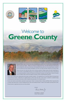 Welcome to Greene County! We Invite You to Join Us in Celebrating Our Economic Revival