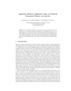 Applying Abstract Algebraic Logic to Classical Automata Theory: an Exercise