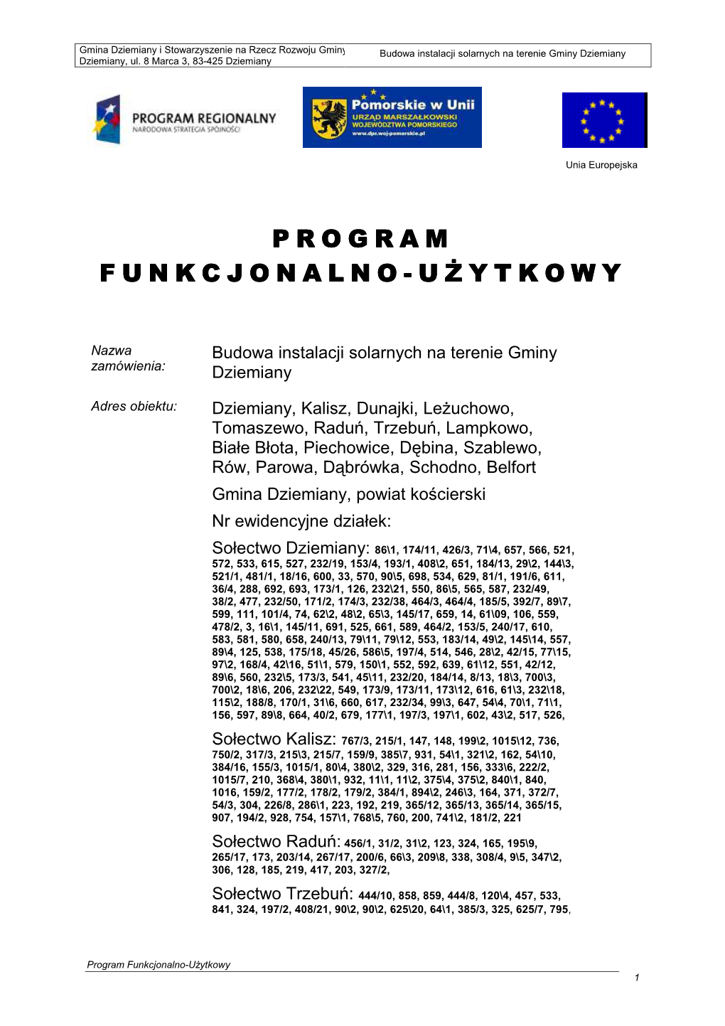 Program Funkcjonalno Funkcjonalno-Uśytkowy