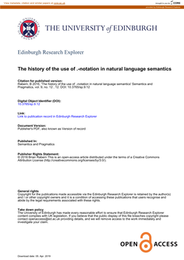 Notation in Natural Language Semantics