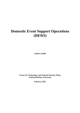 Domestic Event Support Operations (DESO)