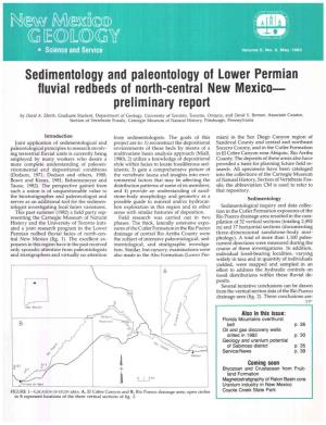 Sedimentology and Paleontology of Lower Permian Fluvial Red Beds of North-Central New Mexico
