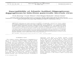 Susceptibility of Atlantic Halibut Hippoglossus Hippoglossus to Infectious Pancreatic Necrosis Virus