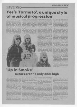 Yes's 'Tormato', a Unique Style of Musical Progression 'Up in Smoke'