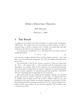 Dehn's Dissection Theorem