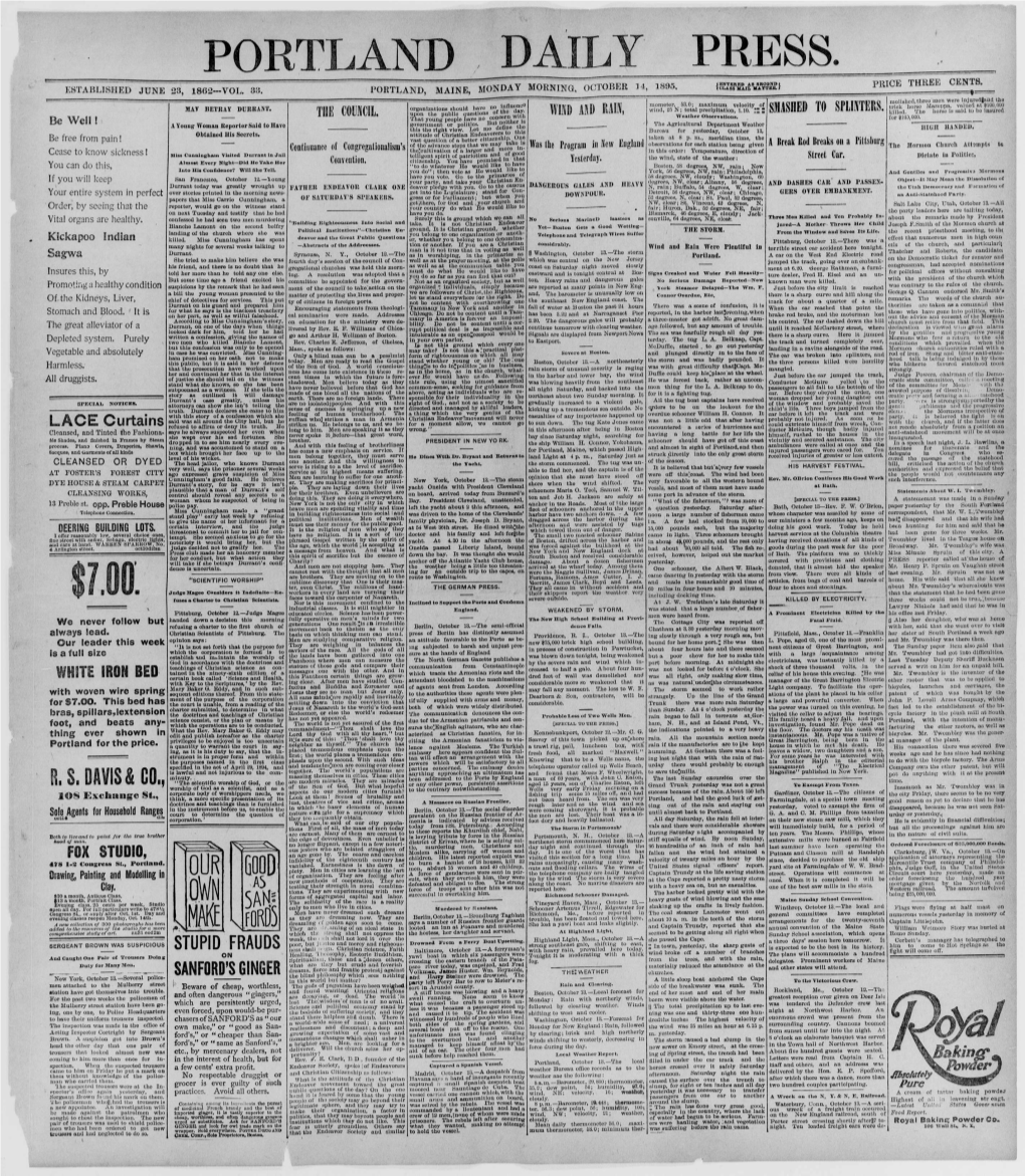 Portland Daily Press: October 14, 1895