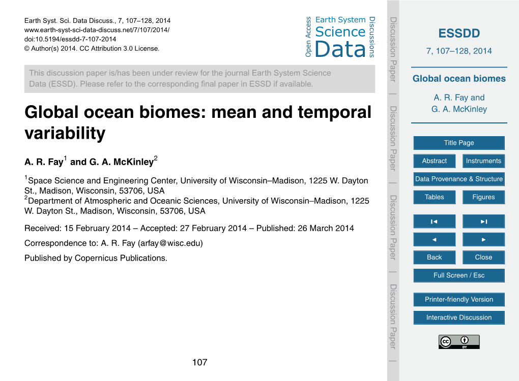 Global Ocean Biomes Data (ESSD)