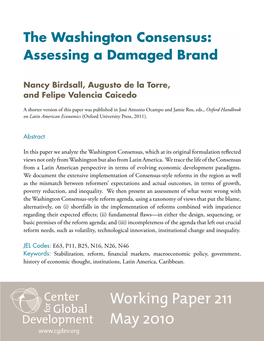 Washington Consensus: Assessing a Damaged Brand