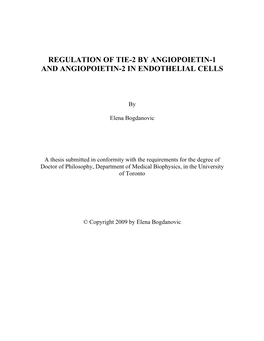 Regulation of Tie-2 by Angiopoietin-1 and Angiopoietin-2 in Endothelial Cells