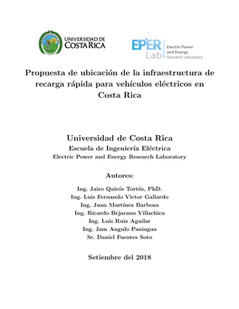 Propuesta De Ubicación De La Infraestructura De Recarga Rápida