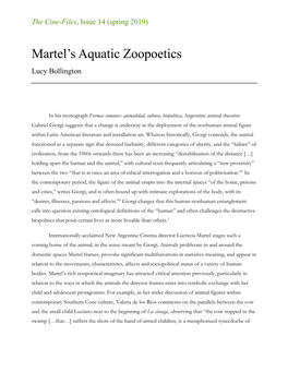 Martel's Aquatic Zoopoetics