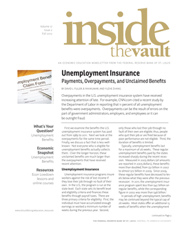 Unemployment Insurance Payments, Overpayments, and Unclaimed Benefits