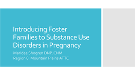 Introducing Foster Families to Substance Use Disorders In