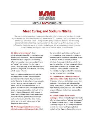 Meat Curing and Sodium Nitrite