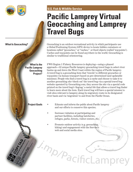 Pacific Lamprey Virtual Geocaching and Lamprey Travel Bugs