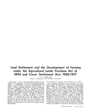 And the Development of Farming Agricultural Lands Purchase Act Of