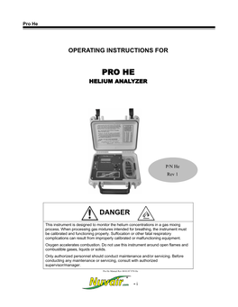 Operating Instructions For