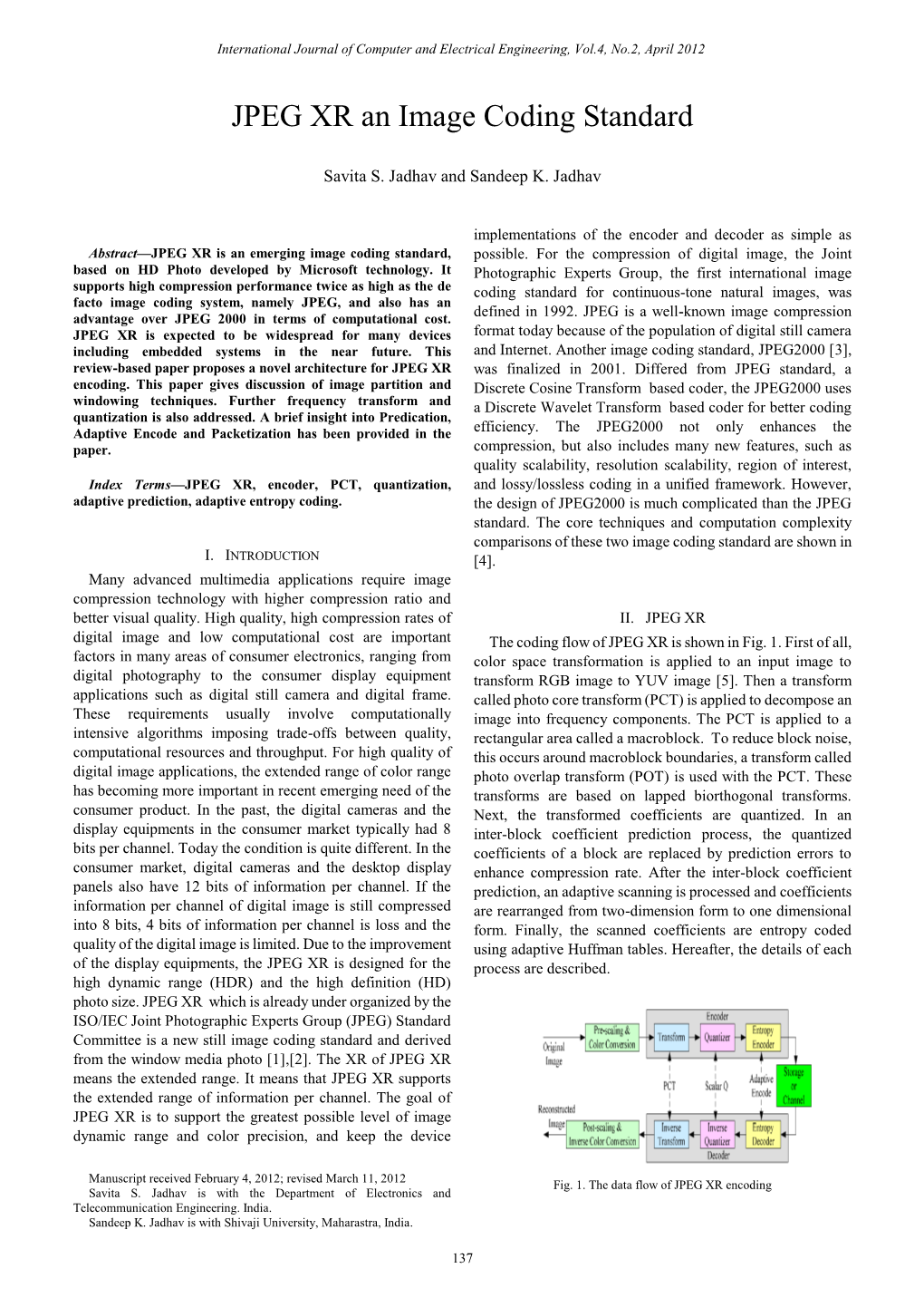 JPEG XR an Image Coding Standard