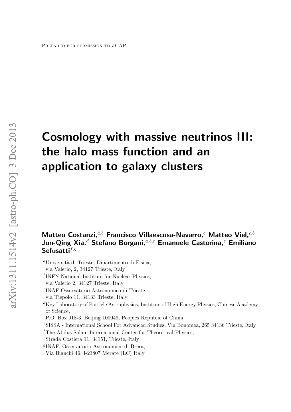 The Halo Mass Function and an Application to Galaxy Clusters
