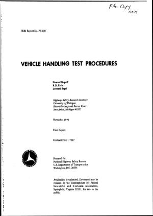 Vehicle Handling Test Procedures
