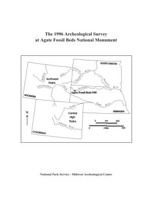 The 1996 Archeological Survey at Agate Fossil Beds National Monument