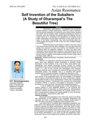 A Study of Dharampal's the Beautiful Tree